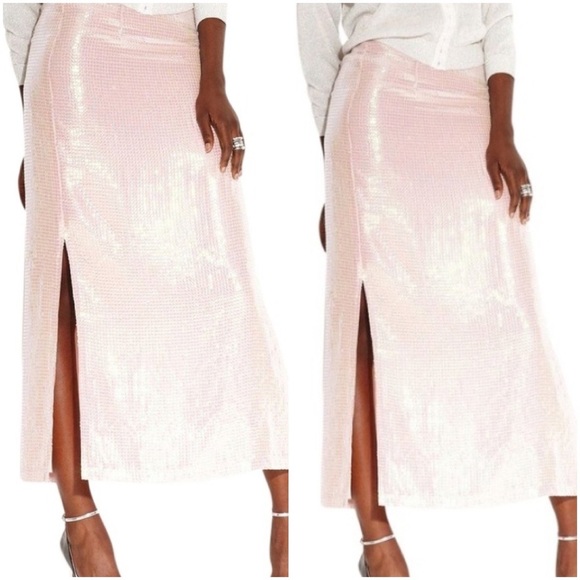 Made Fashion Week For Impulse Dresses & Skirts - Impulse Made Fashion Week Pink Maxi Sequin Skirt